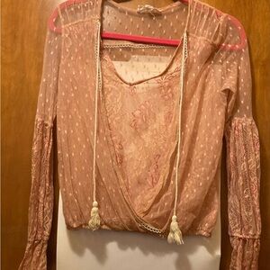 Elegant Lace Blouse - Pink